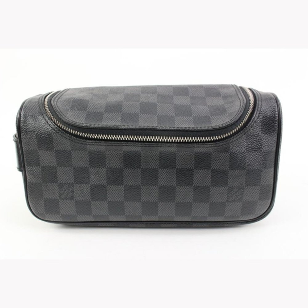 Louis Vuitton Damier Graphite Toiletry Pouch Cosmetic Case Travel Dopp 48lv314s